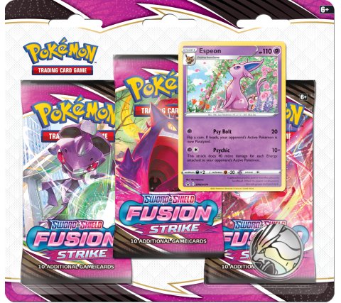 3 Booster Blister Sword & Shield - Fusion Strike (Espeon) - Blister [EN] - RubyGator